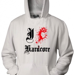 Hakken Hooded Sweater 'I Love Hardcore White'