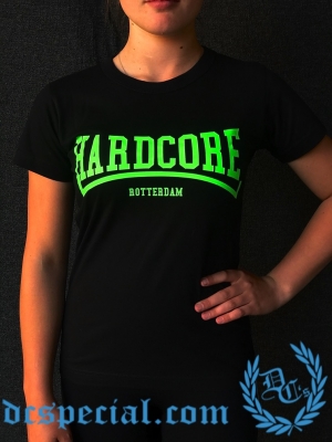 Hakken Dames T-shirt 'Hardcore Rotterdam Green'