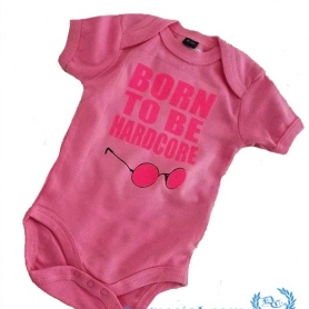 Hakken Baby Romper 'Born To Be Hardcore Pink'