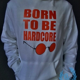 Hakken Hooded Sweater 'Born To Be Hardcore White'
