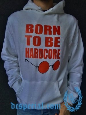 Hakken Hooded Sweater 'Born To Be Hardcore White'