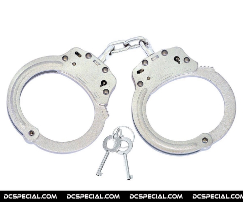 Security Handboeien 'Silver Carbon Steel Handcuffs'