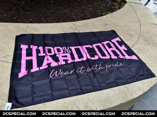 100% Hardcore Vlag 'Wear It With Pride Pink'