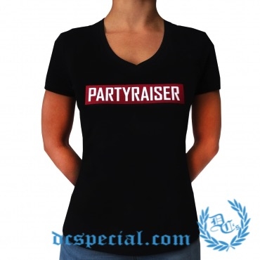 Partyraiser Dames V-neck T-shirt 'Partyraiser'