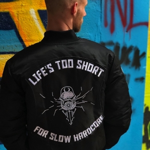 Partyraiser Limited Edition Bomber Jas 'Life's Too Short For Slow Hardcore'