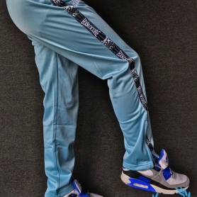 100% Hardcore Pantalon De Survêtement 'Taped Stripe Blue'