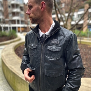 Lonsdale Leather Jacket 'Full Leather Black'