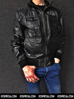 Lonsdale Leather Jacket 'Full Leather Black'