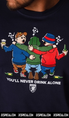 PGwear T-shirt 'Never Drink Alone Navy Blue'