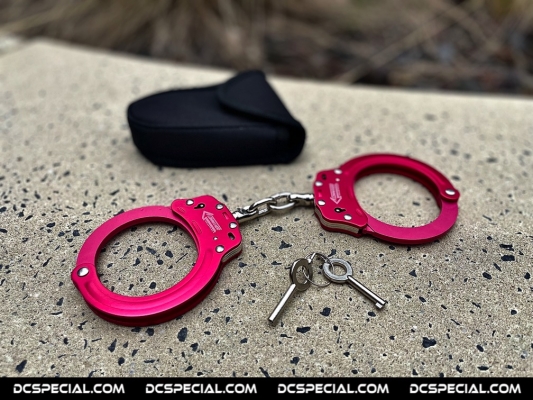 Security Handcuffs 'Red Carbon Steel Handcuffs'