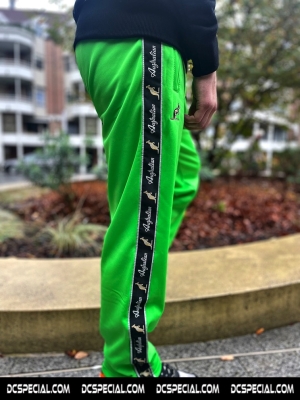 Australian Training Pants 'Kawasaki Green/Black Double Zipped'