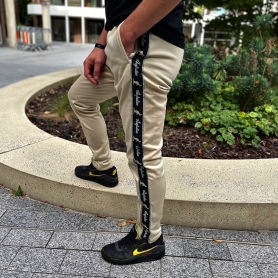 Australian Slim Fit Training Pants 'Sand Beige/Black Double Zipped'
