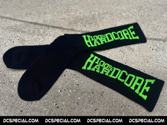 100% Hardcore Socks 'Black/Green'