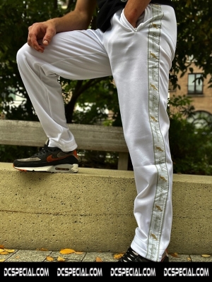 Australian Pantalon De Survêtement 'White/White Double Zipped'