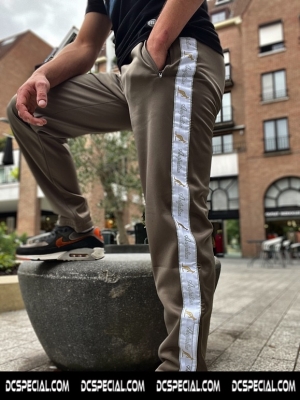 Australian Training Pants 'Iron/White Double Zipped'