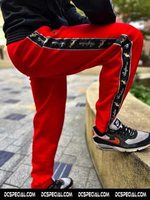 Australian Pantalon De Survêtement 'Bright Red/Black Double Zipped'