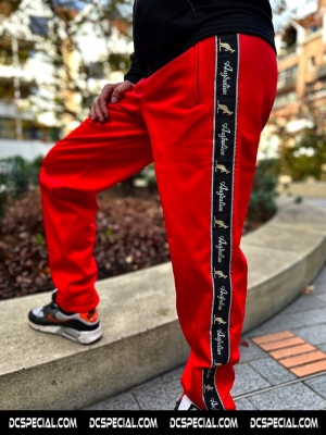 Australian Training Pants 'Bright Red/Black Double Zipped'