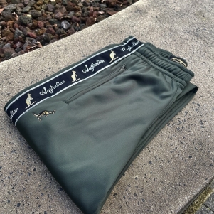 Australian Pantalon De Survêtement 'Army Green/Black Double Zipped'