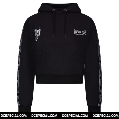 100% Hardcore Cropped Hooded Sweater 'Essential Rage Black'
