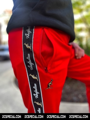 Australian Pantalon De Survêtement 'Bright Red/Black Double Zipped 3.0'
