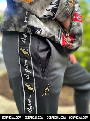 Australian Pantalon De Survêtement 'Titanium Grey/Black Double Zipped 3.0'