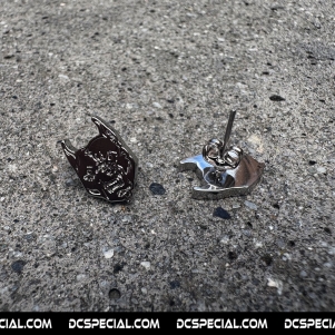  100% Hardcore Ear Studs 'Branded Rage Silver'