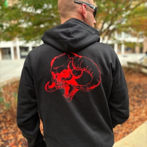 Hakken Hooded Sweater 'Raging Skull Red'