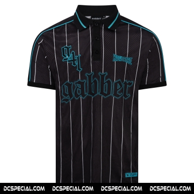 100% Hardcore Soccer Shirt 'Gabber Striped Turquoise'