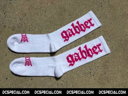 100% Hardcore Socks 'Gabber White/Pink'