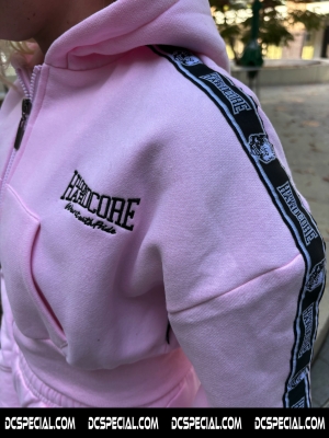 100% Hardcore Cropped Hooded Sweater 'Branded Rage Pink'