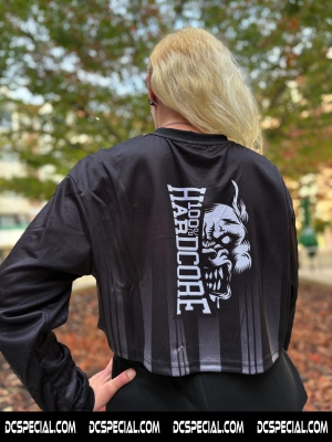 100% Hardcore Women's Cropped Long-Sleeve Football Shirt 'Branded Rage'