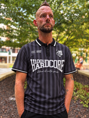 100% Hardcore Voetbalshirt 'Classic Striped Black'